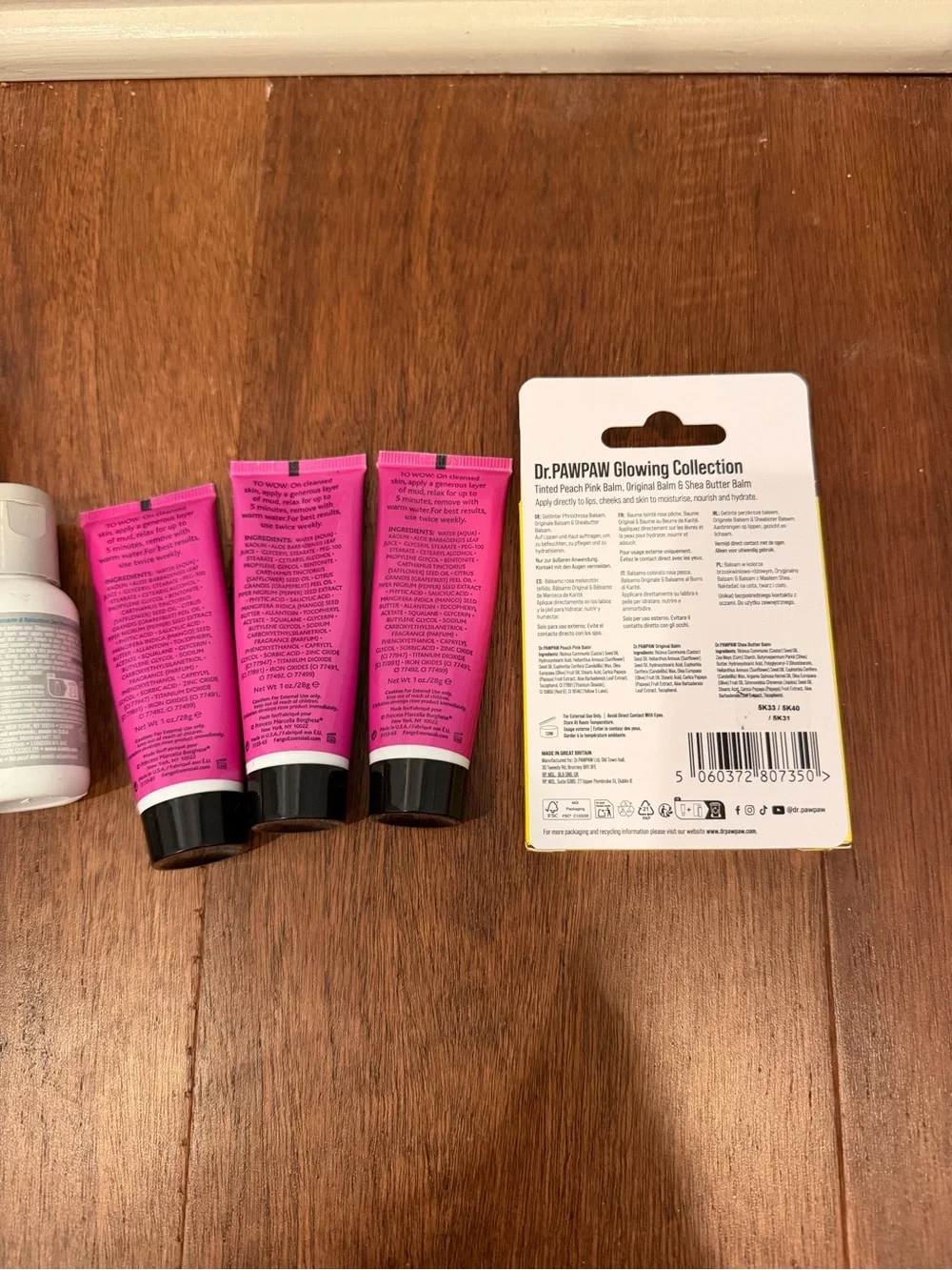 FANGO Purify Pink Face Mask Trio, cetaphil, and paw paw